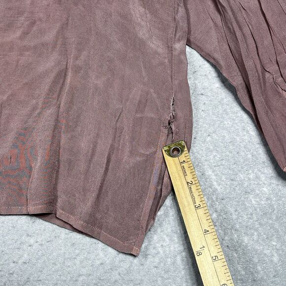 Kyla Seo Embroidered Women's Blouse - Purple/Brown. Mauve. Size Medium - Picture 13 of 13